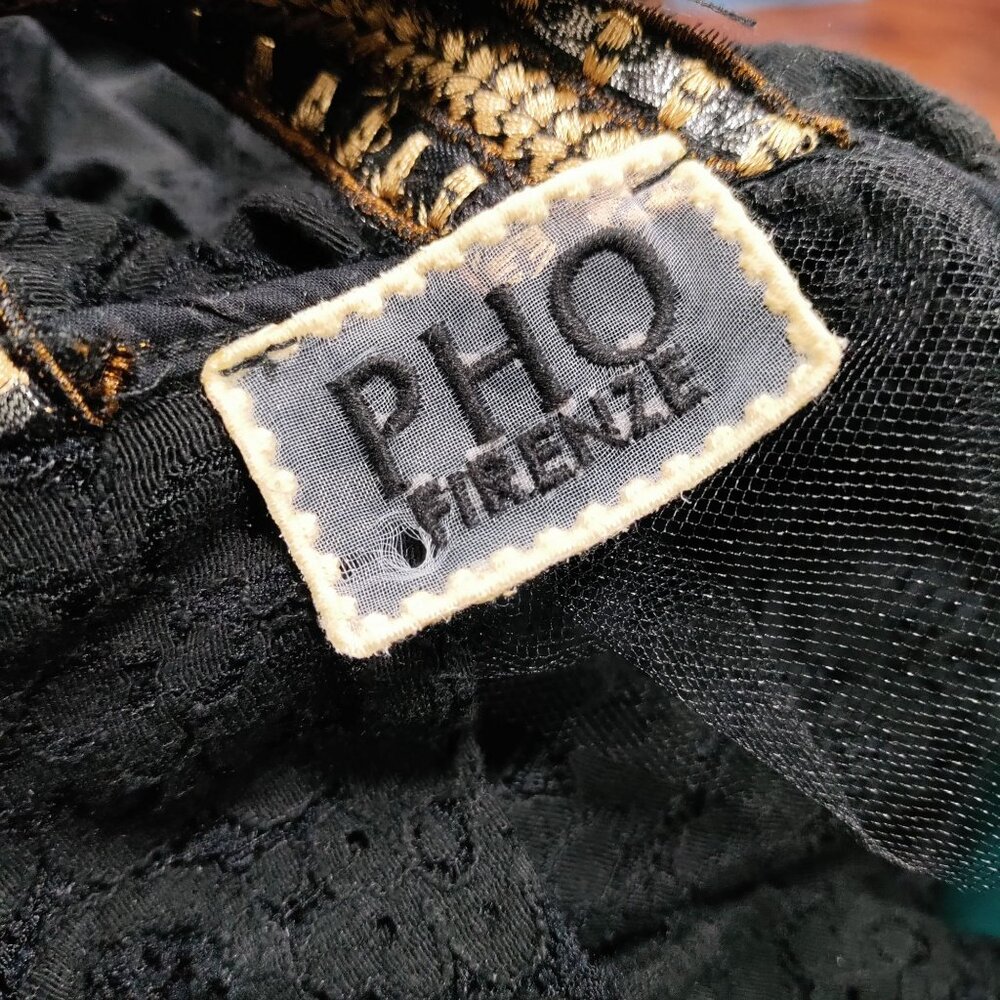 Pho Firenze M Black Lace Ruffle Maxi Dress With Open Back Embellished Straps - Picture 6 of 16